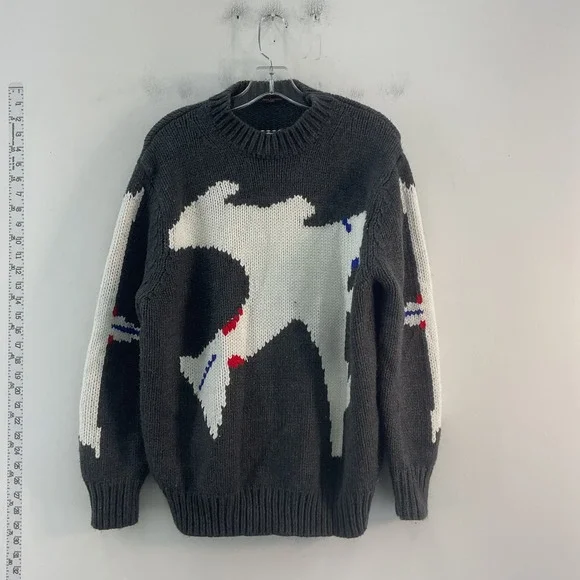 Louis Vuitton Gray Wool Airplane Themed Chunky Knit Pullover Sweater  Men's M